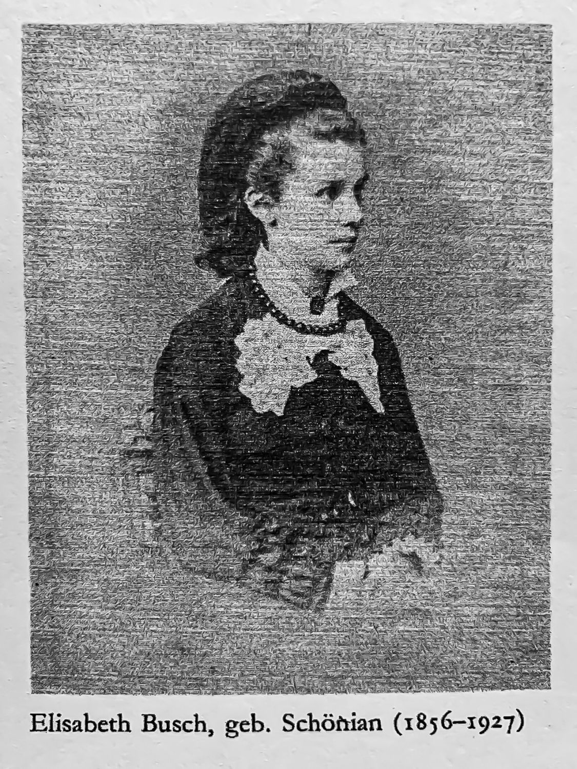 Elisabeth Busch, geb. Schönian (1856–1927), Braut der Hochzeit 1878