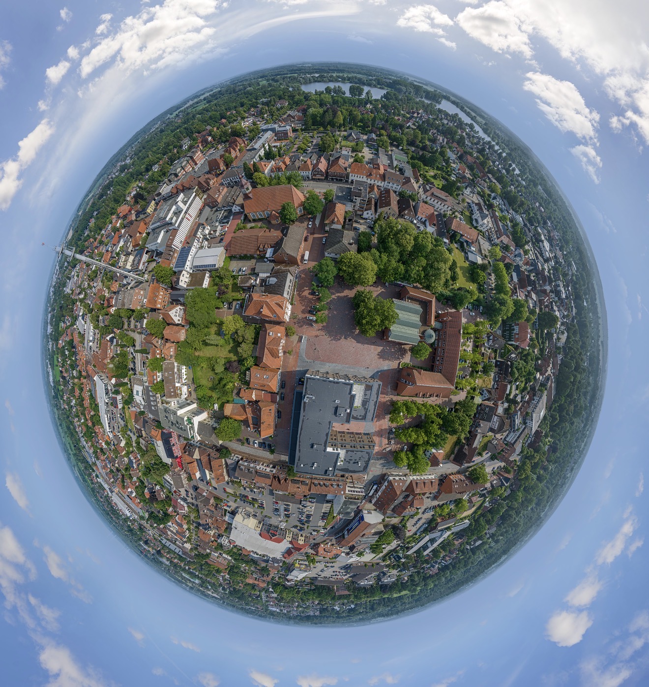 Bremervörde 360 – Luftbild-Panorama der Stadt als Little Planet