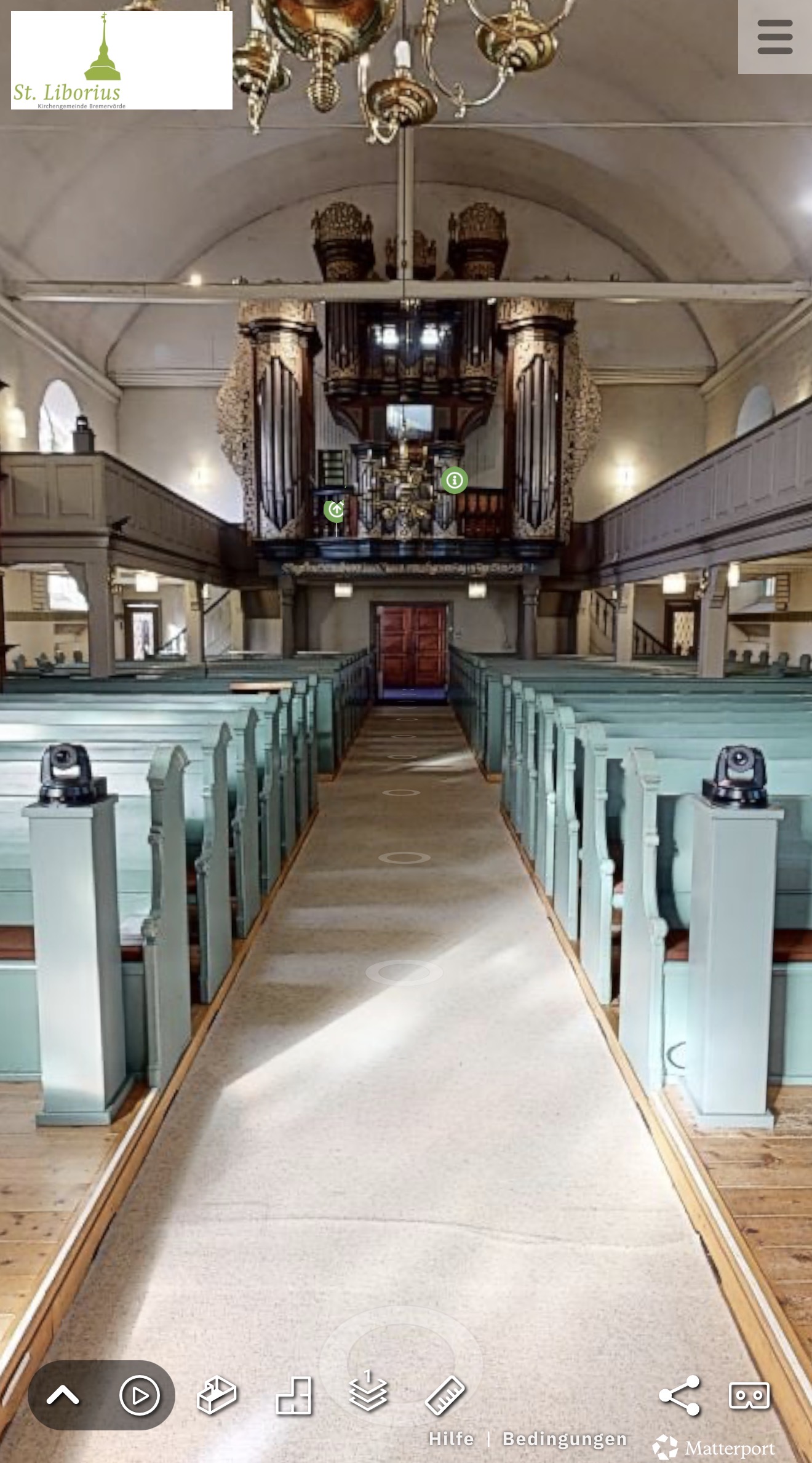 St.-Liborius-Kirche Bremervörde – Matterport Innenansicht mit Orgel