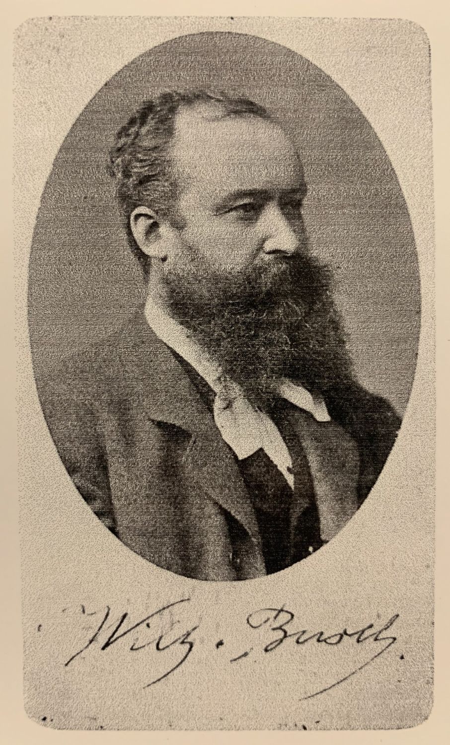 Wilhelm Busch – Seitenportrait mit Unterschrift