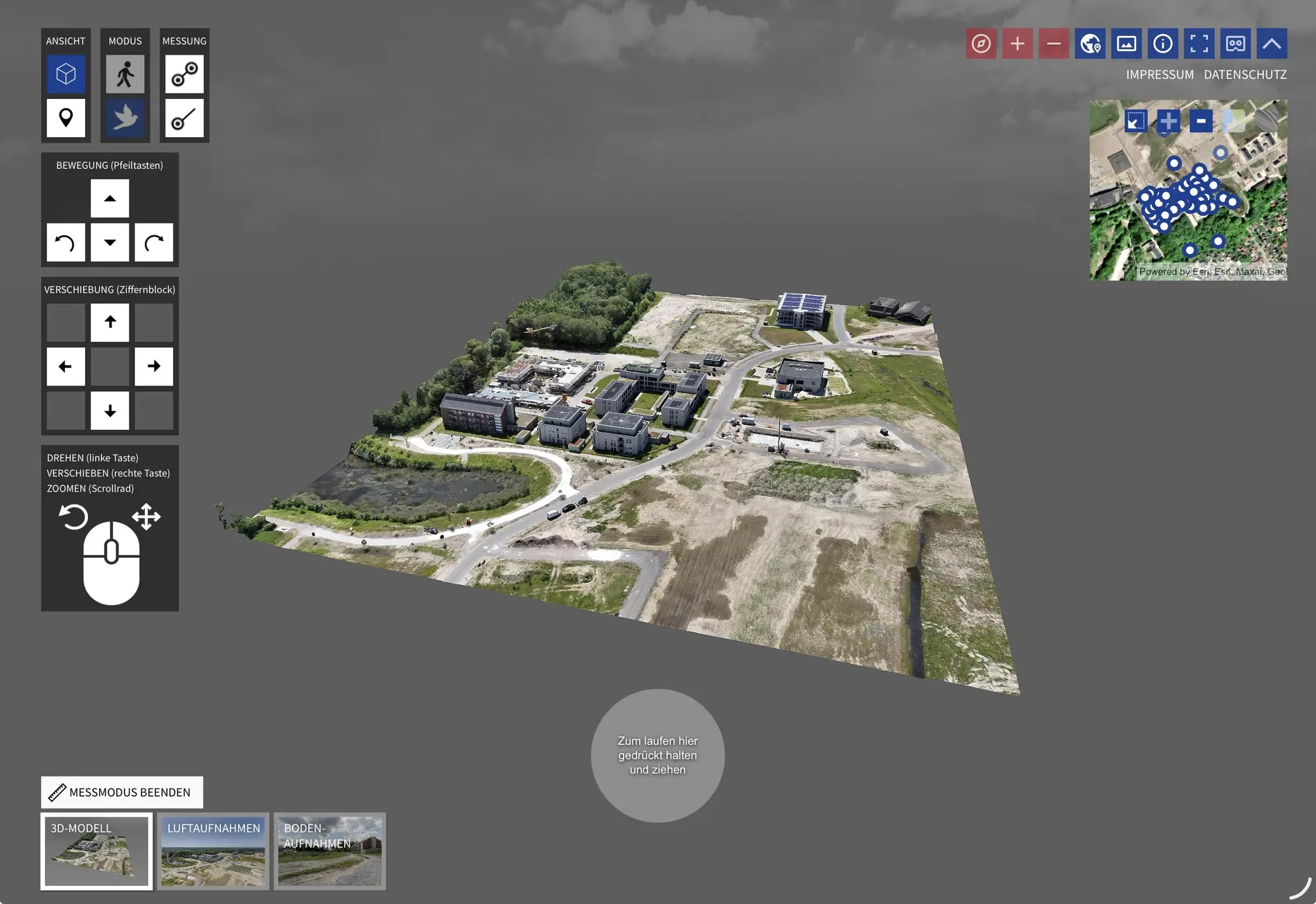 Gesamtansicht des photogrammetrischen 3D-Modells in der webbasierten Software