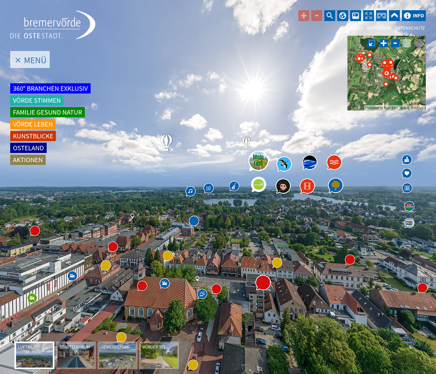 Bremervörde 360° – Interaktiver Stadtrundgang mit Info-Points, Kategorien und Minimap
