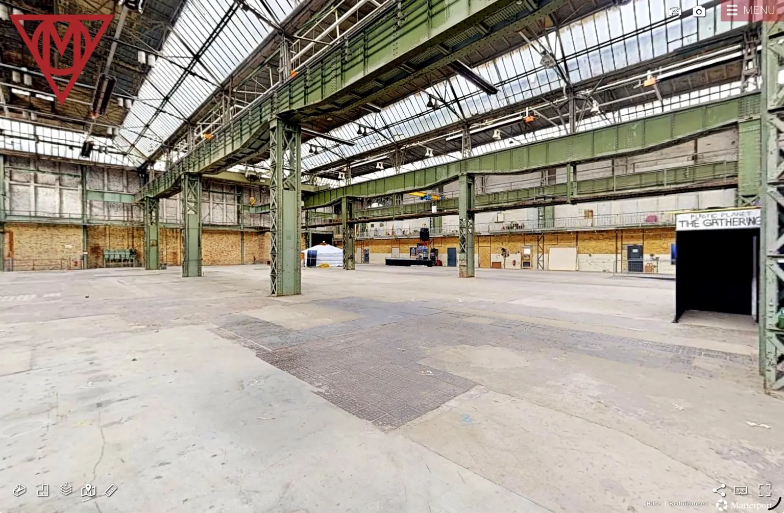 Main Hall der MaHalla Berlin im Matterport-3D-Rundgang von Stefan Dendorfer und der Agentur LINSENSPEKTRUM