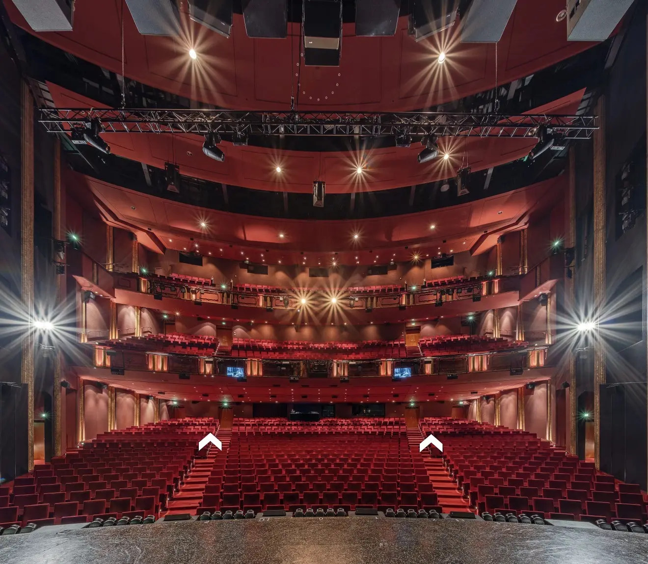 Zuschauerraum des Palladium Theaters von der Bühne aus