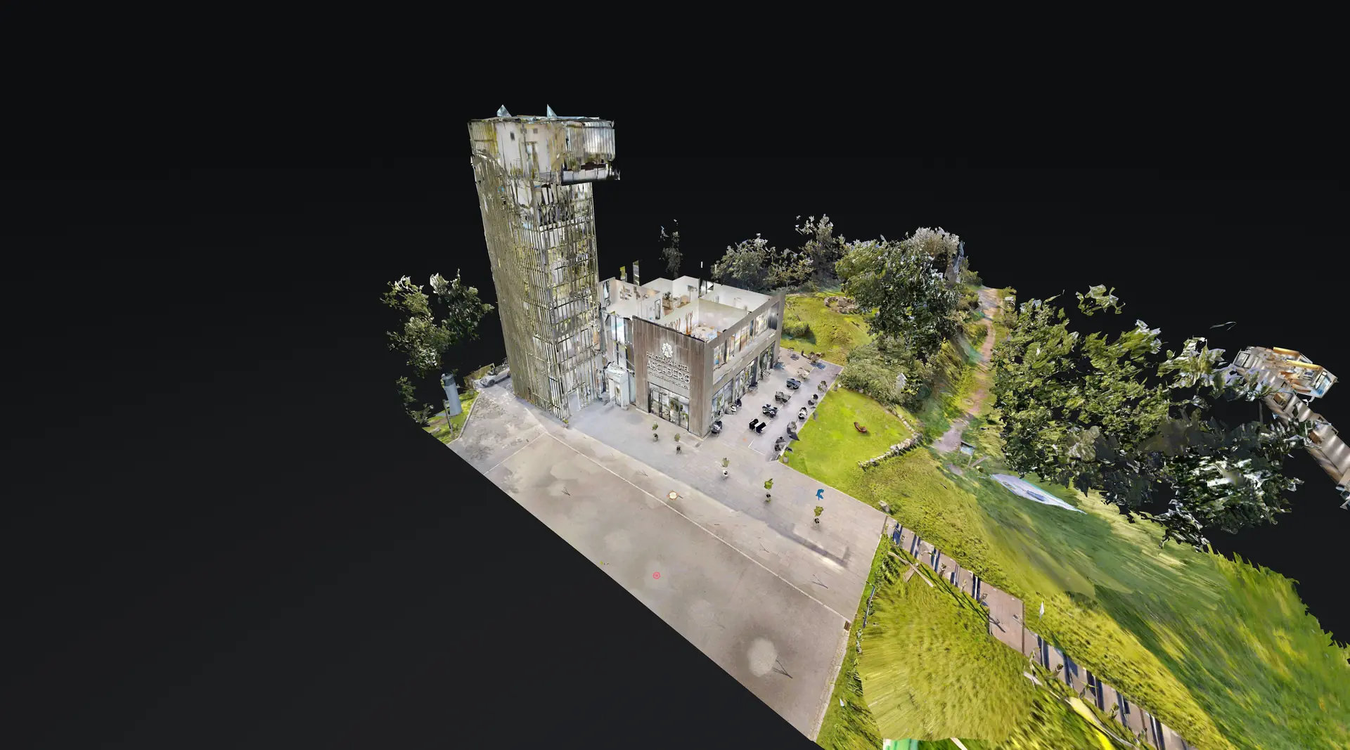 Panorama Hotel auf dem Aschberg mit Terrasse, Restaurant, 3D-Modell und Aussichtsturm – Ansicht 6