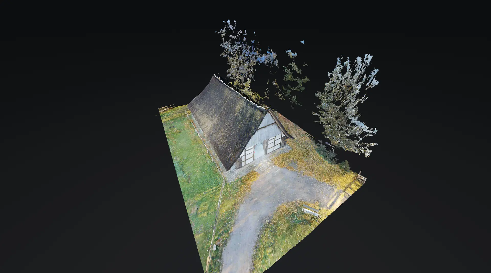 Pfarrhaus Grube im Freilichtmuseum Molfsee mit Luftbild, Außenansicht und 3D-Modell – Ansicht 4