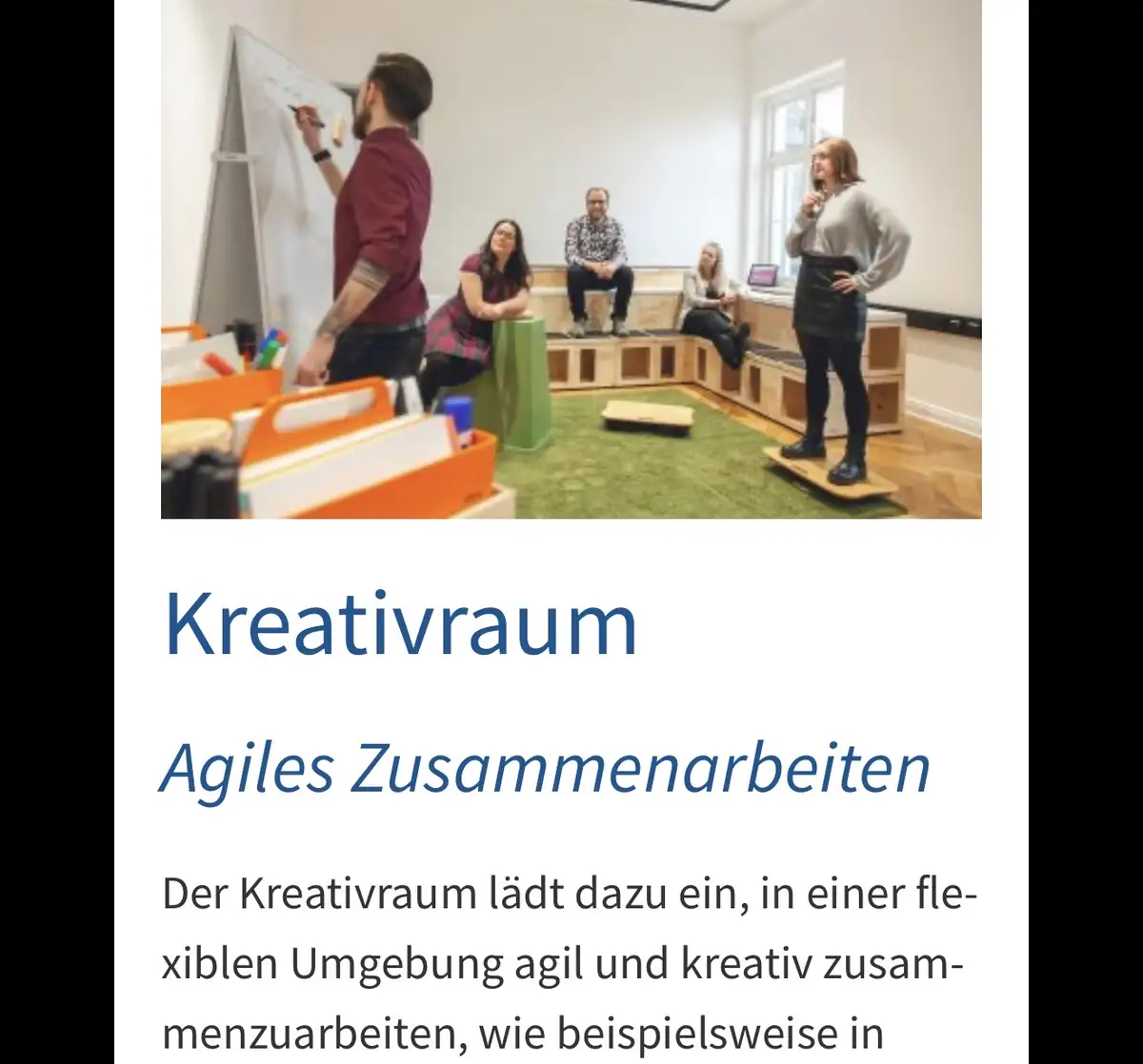 Agiles Arbeiten im Kreativraum des Qube