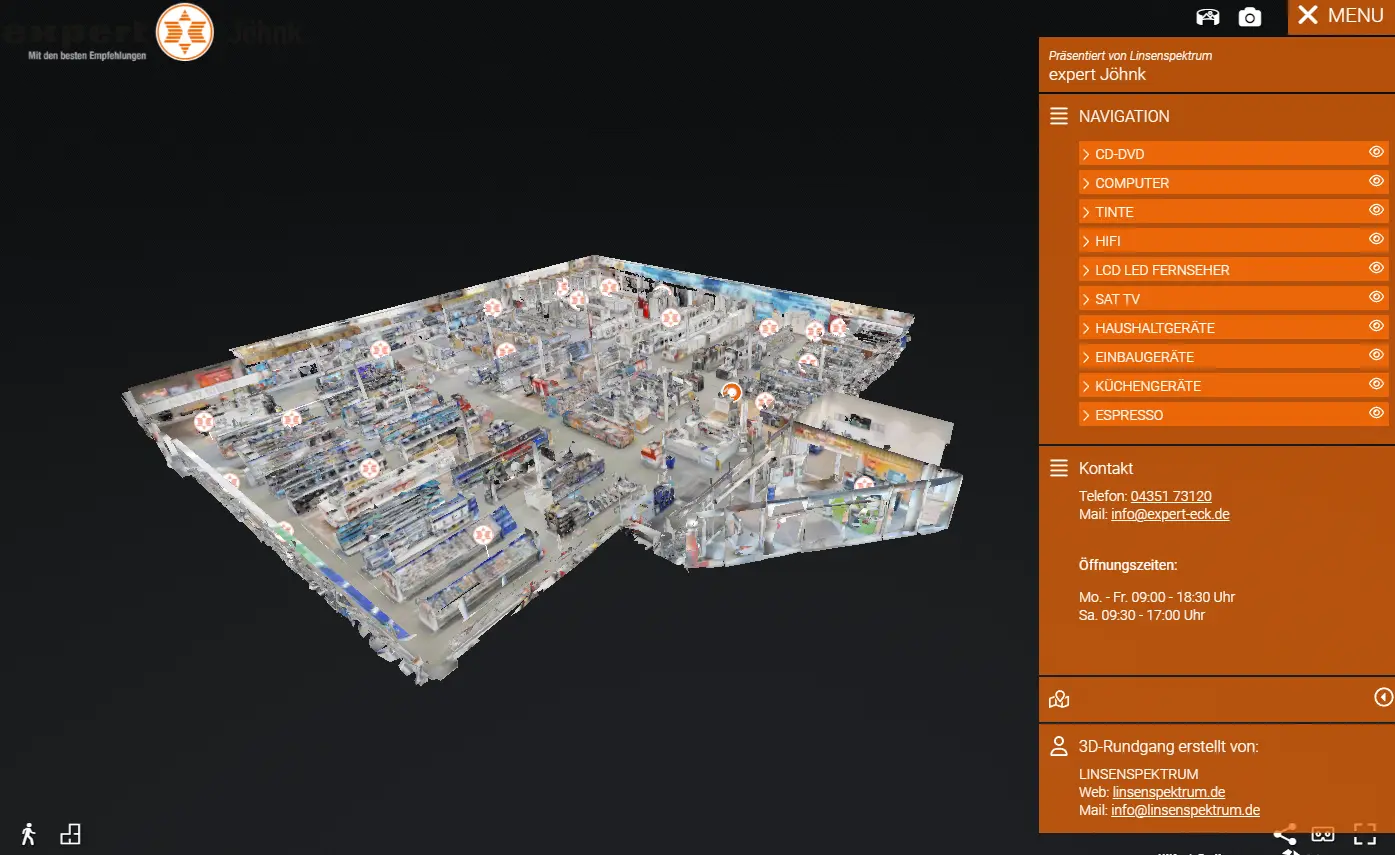 3D-Modell des Elektronikfachmarkts expert Jöhnk Eckernförde