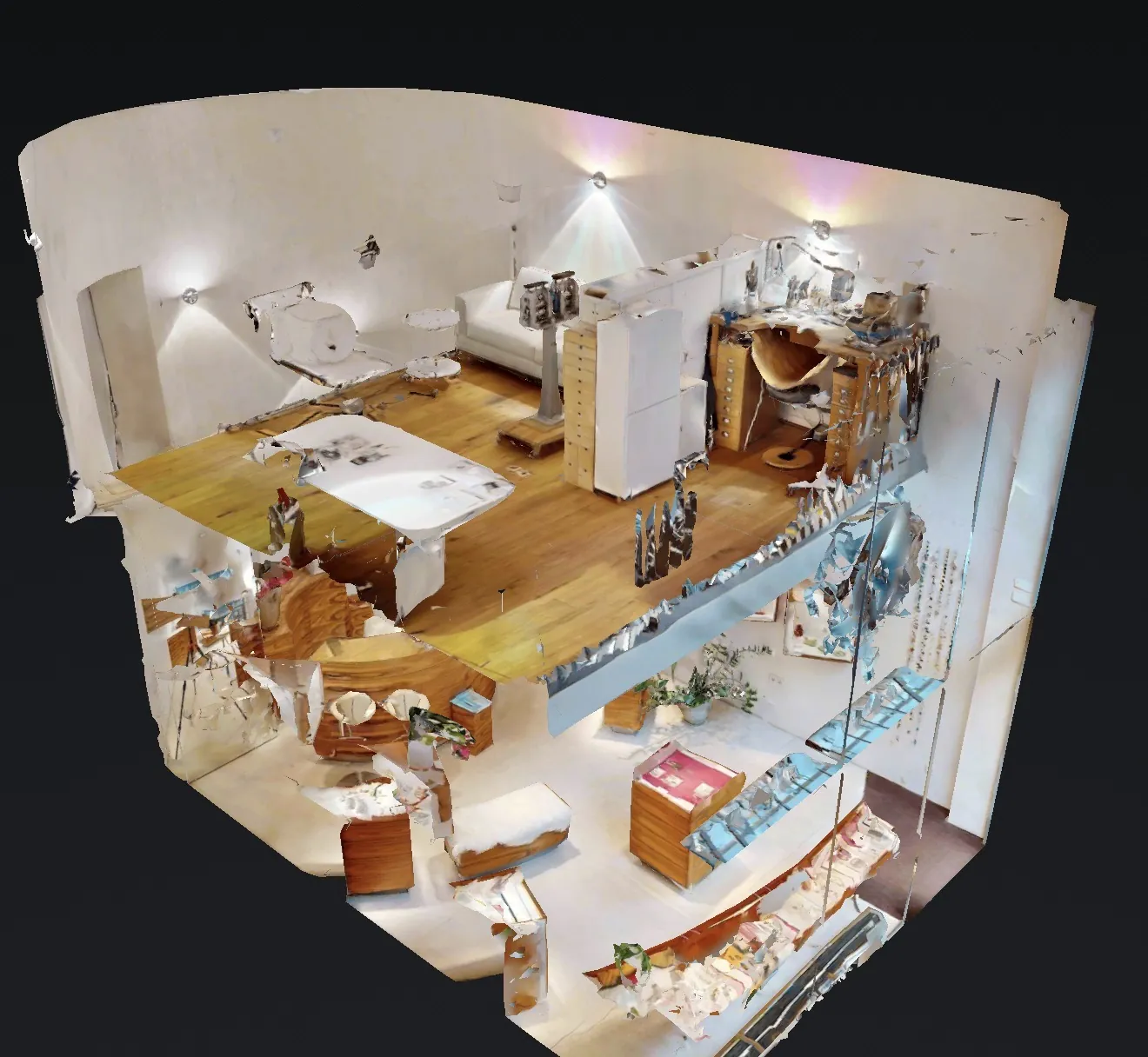 Dollhaus-Ansicht Matterport Juweliergeschäft – 3D-Modell von oben