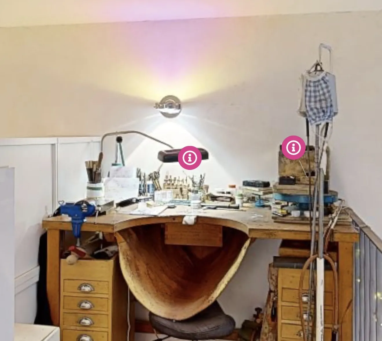 Goldschmiede-Werkstatt Matterport Infopunkte