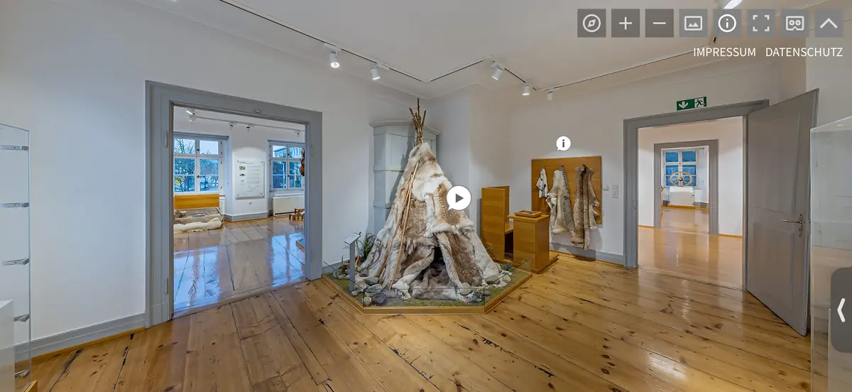 Vorher: Tipi-Ausstellung im Heimatmuseum als statischer 360°-Rundgang ohne Animation