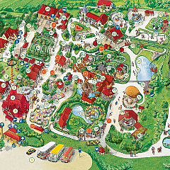 Interaktiver Parkplan des Erlebnispark Tripsdrill als 360°-Panorama