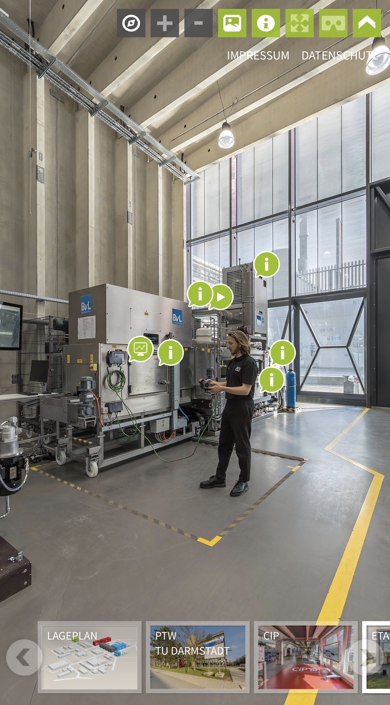 Industrierundgang Darmstadt – BvL-Maschine Zustand A (geöffnet)