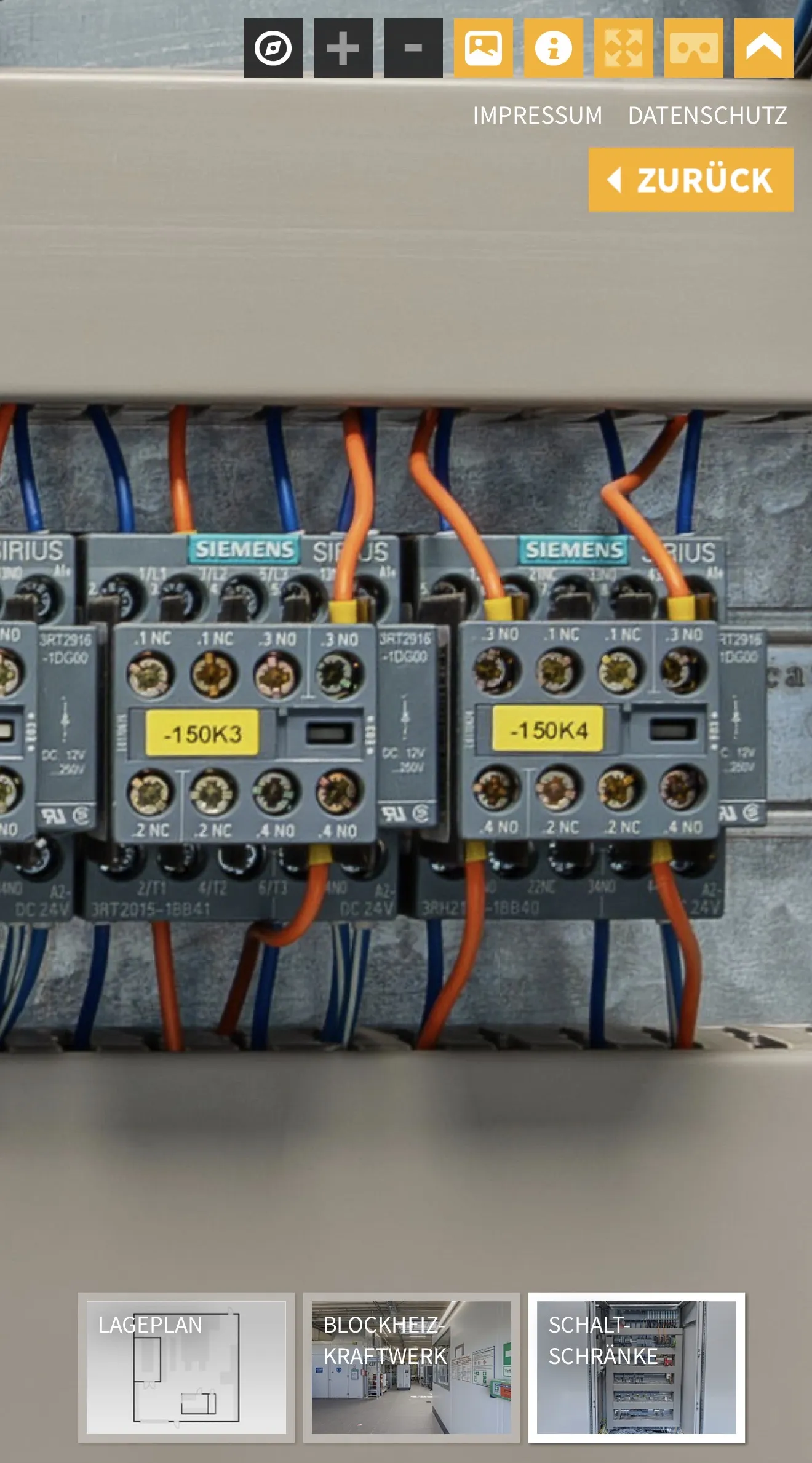 Detailaufnahme Siemens-Kontakte – Beschriftungen und einzelne Kabel erkennbar, Bestandsdokumentation Tunneltechnik