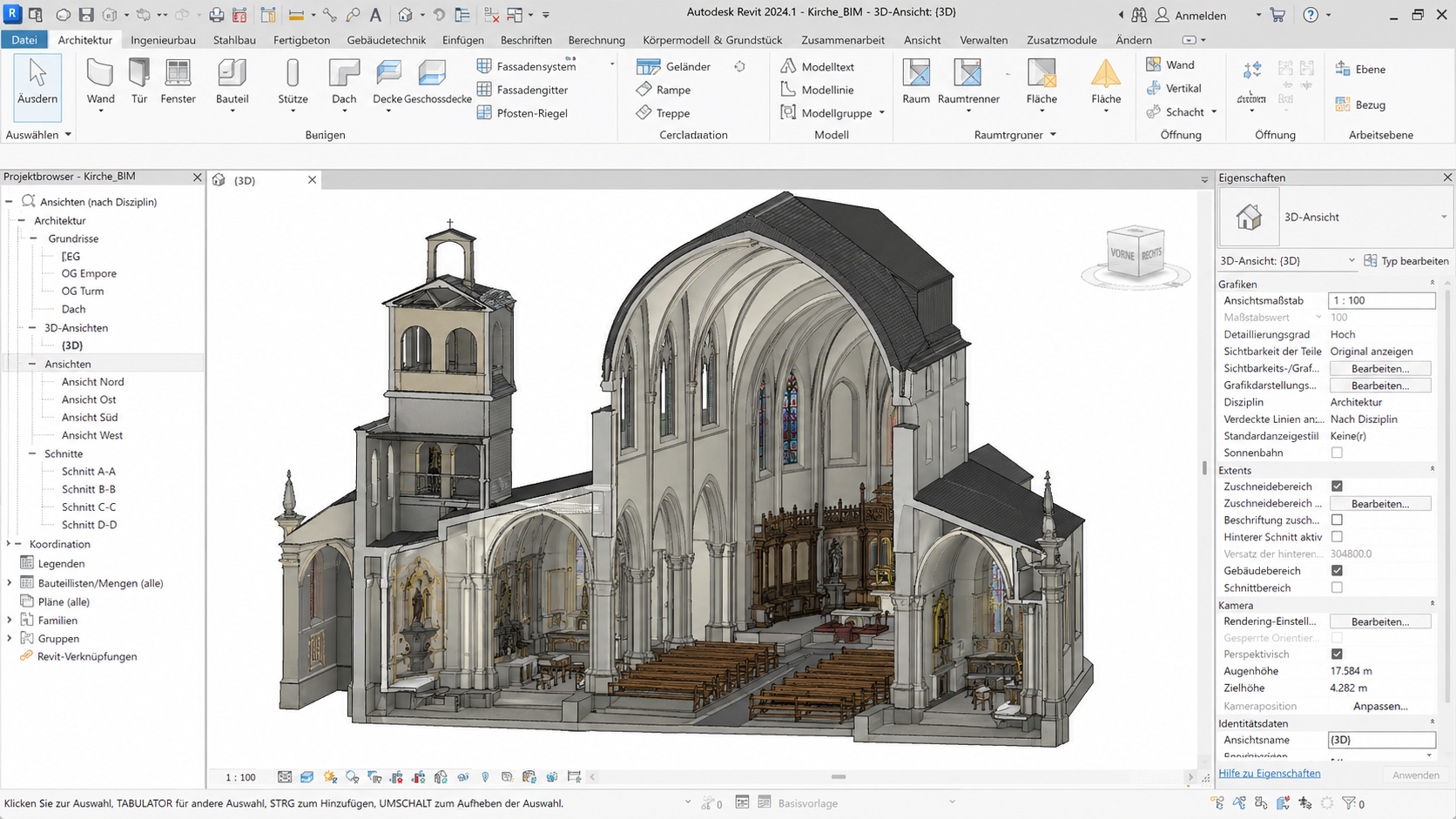Kirche – BIM-Modell (LOD 300)