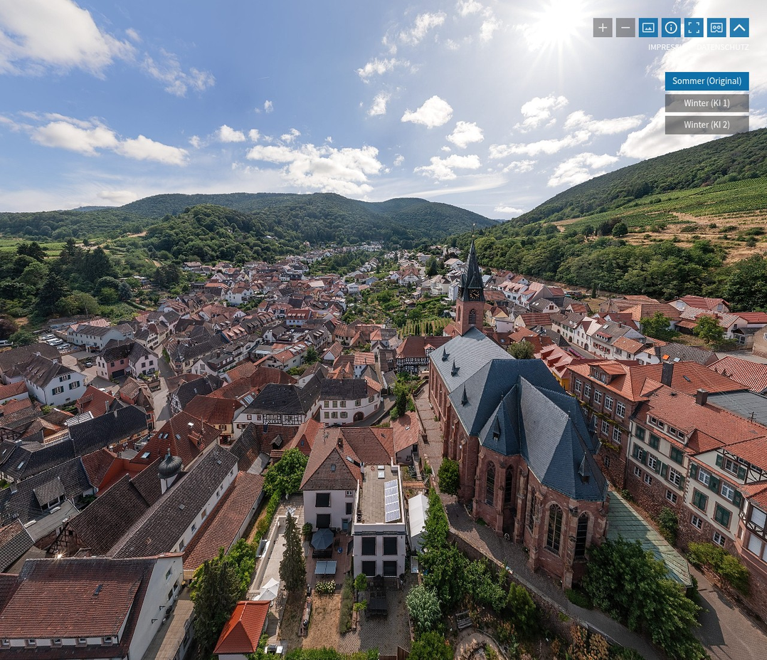 Jahreszeitenwechsel – KI-generierte Panoramen